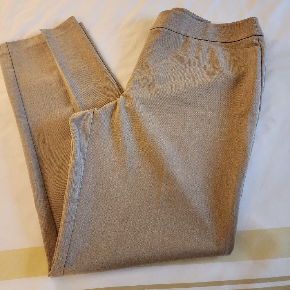NWT ANN TAYLOR THE FACTORY "THE STRAIGHT" Mid-Rise  16 TALL, TAN SLACKS PANTS